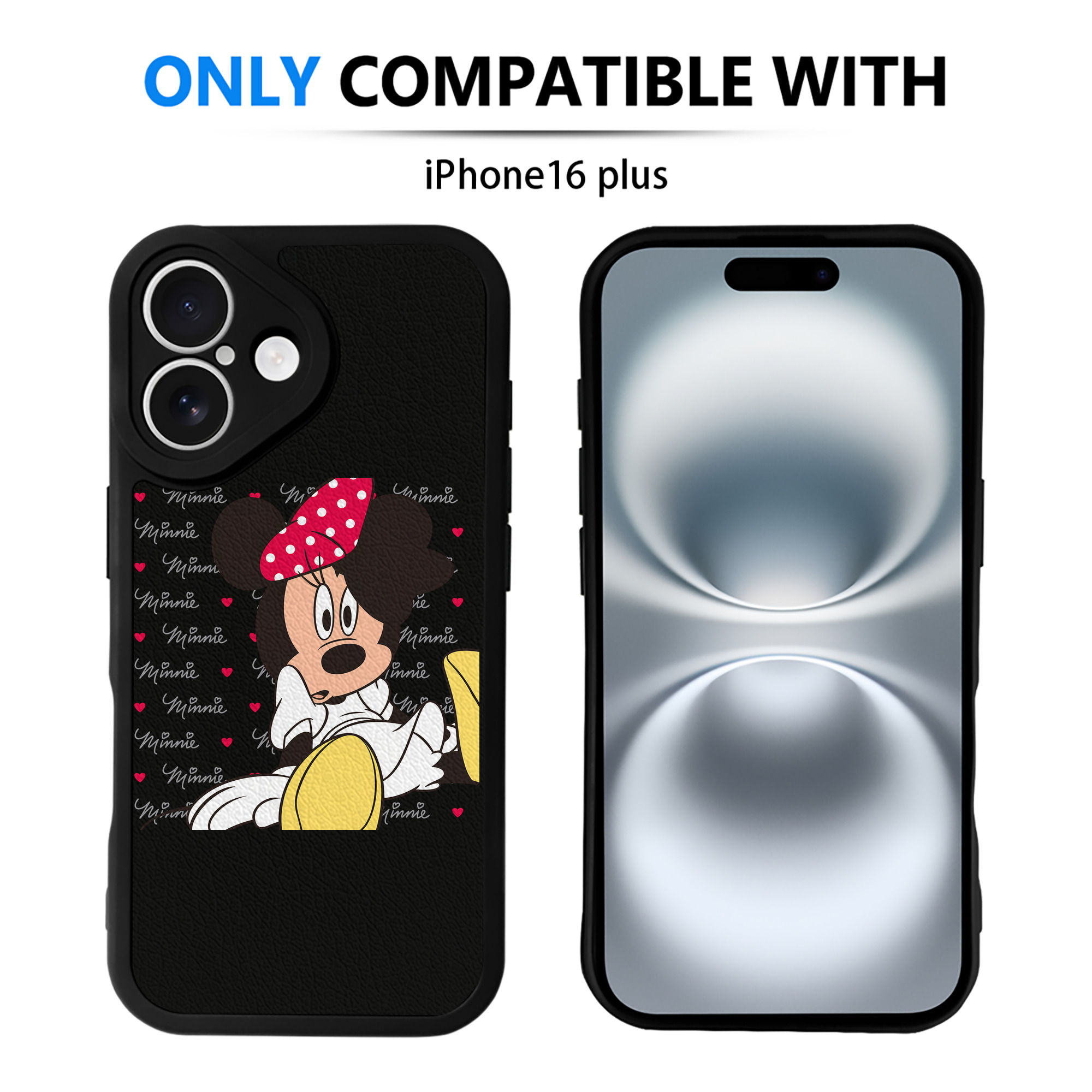 （画像用） ミッキーマウス Mickey Mouse 【iPhone 16シリーズ対応】シリコンスマホケース（レザー調） 材質：シリコン